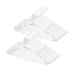 Appendiabiti in plastica bianca ultra sottile da 0,5 cm, confezione da 50, struttura superiore triangolare stabile, design con intaglio più ampio, antiscivolo per pantaloni, tipo PET - Product Image 1