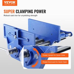 Morsa da banco per falegnameria in ghisa resistente da 13 pollici, larghezza ganascia 10,6 cm, sgancio rapido per un facile utilizzo - Product Image 2