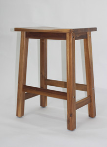 Rustic Antique <b>Wood</b> <b>Bar</b> <b>Stools</b> & Ottoman-Durable Eco-Friendly Home Furniture for Living Rooms - Product Image 4