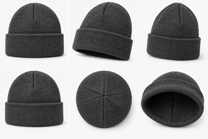 Gorros de punto para bebé, gorros de invierno con bordado personalizado, gorros cálidos con puños para niños, gorros suaves lisos con ribetes, gorros casuales para otoño y actividades al aire libre. - Product Image 6