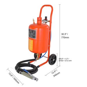 Kit de Sandblasting Metálico de 5 Galones, Tanque Portátil de Abrasivo Neumático de 60/110 PSI, 4 Cera - Product Image 5