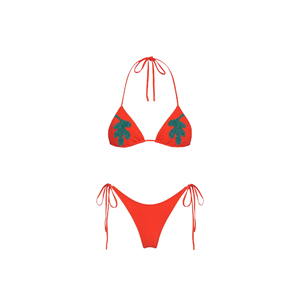 Custom Fabrics Handmade <b>Pink</b> Beaded Embroidery <b>Bikini</b> <b>Set</b> Halter Neckline Two Piece Swimwear Full Craft <b>Set</b> for Women Wear - Product Image 5