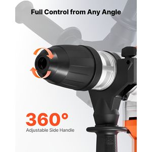 Trapano a percussione rotativo a batteria 20V con 2 batterie, caricabatterie e attacco SDS Max 1 9/16 per impieghi gravosi, senza fili, incluso punta SDS Plus - Product Image 6