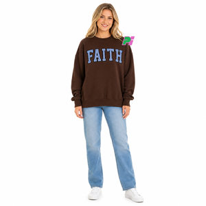เสื้อสเวตเชิ้ตคอกลมผู้หญิง FAITH ลายตารางหมากรุก แต่งผ้าทวิลล์ คอเต่า ทรงโอเวอร์ไซส์ หลวม สวมใส่สบาย แบบสั่งทำพิเศษ - Product Image 4