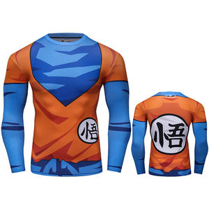 Camiseta Deportiva de Compresión de Manga Corta para Hombre, Inspirada en el Anime, Transpirable, con Estampado Digital, Protección UV, Logotipo Personalizado - Product Image 5