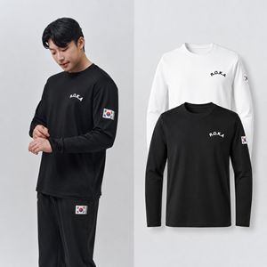 MACCI Men's Long Sleeve O-Neck T-Shirt 100% Polyester Sporty Regular Fit Blank <b>White</b> Black Breathable Casual Soft Comfortable - Product Image 1