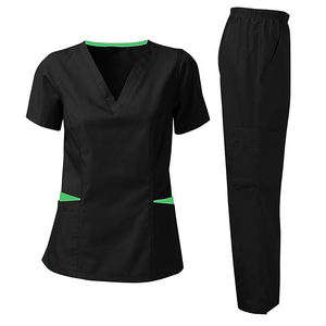 Uniforme Médico de Alta Calidad para Mujer, Diseño de Uniforme de Hospital para Enfermera, Top y Pantalón Corto de Color Sólido - Product Image 3