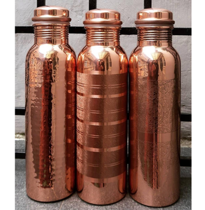 Bouteille d'eau en cuivre au design tendance, bouteille d'eau en cuivre classique de luxe indienne - Product Image 5