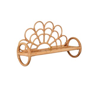 Étagère murale en rotin Sunrise pour chambre d'enfant, étagère flottante en osier tressé arc-en-ciel, rangement pour jouets, présentoir mural - Product Image 4