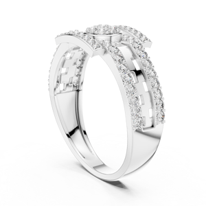Bague de déclaration géométrique en argent de luxe avec diamants, unisexe, bijoux fins, tendance, certifiée IGI, cadeau d'anniversaire, de fiançailles ou de mariage - Product Image 3