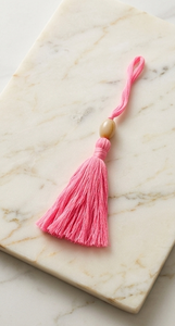 Pink Fabric <b>Tassel</b> With Bead Hanging Decor Bohemian Style Indoor Home Decor Living Room Accessory - Product Image 2