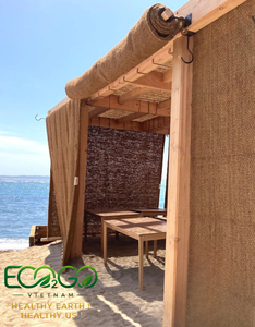 Cortina enrollable de fibra de coco tropical, estilo bohemio, para patio exterior, sombra rústica para resort, cortina enrollable de coco personalizada de Vietnam - Product Image 6