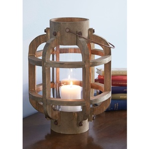 Lanterne en bois rustique décorative pour les fêtes de Noël, Thanksgiving, Halloween, mariages d'hiver, soirées, maisons et jardins - Product Image 6