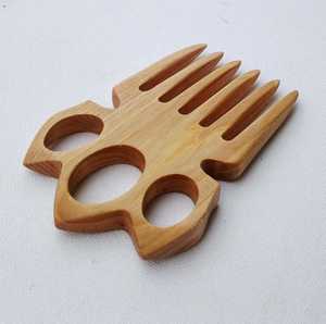Peigne de massage ergonomique en bois pour le cuir chevelu, à dents larges, brosse de massage des méridiens de la tête, outil de thérapie Gua Sha pour le soulagement du stress - Product Image 4