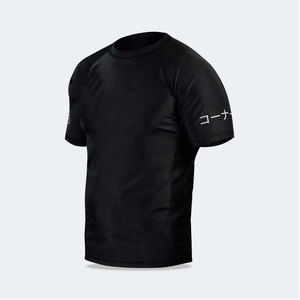 เสื้อรัดกล้ามพิมพ์ลายแบบซับลิเมชั่นพร้อมโลโก้สั่งทำสำหรับกีฬา MMA และ BJJ แขนสั้น ผู้ผลิตเสื้อรัดกล้ามแบบ OEM - Product Image 4