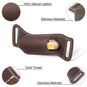 Handmade Leather Pouch Folding Knife Handcrafted Folding Blade Leather Holder Premium Pocket <b>Tool</b> Camping Hiking Outdoor Gift - Product Image 2
