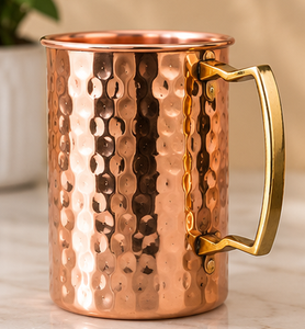 Mug vintage en cuivre avec texture martelée et poignée dorée – Vaisselle écologique pour la maison – Fournisseur en gros de vaisselle métallique haut de gamme - Product Image 5