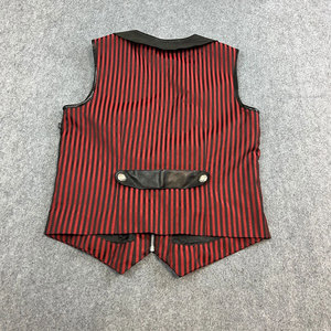 เสื้อกั๊กสไตล์โกธิค 2 สี วินเทจ ลายทางสีแดงดำ ขนาดกลาง สไตล์พังก์ หนังเทียม 2026 - Product Image 2