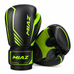 Guantes de Boxeo MIAZ de Cuero Ligeros para Entrenamiento, con Cierre, Transpirables, Unisex para Adultos, Gris Blanco, Más Vendidos, OEM - Product Image 4