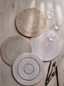 Assiette de présentation en rotin naturel style bohème haut de gamme, tapis de table tressé, fournisseur en gros, prix d'usine - Product Image 5