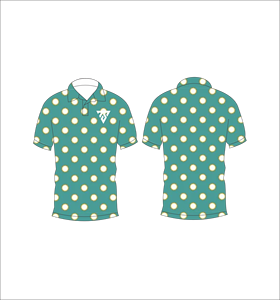 Polo pour homme vert sarcelle à pois, manches courtes, décontracté, été, col boutonné, logo personnalisé imprimé sur le devant - Product Image 6