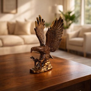 Figura de águila de latón macizo Shubham, chapada en oro pulido, color y tamaño personalizados, escultura de decoración para el hogar, fundición de metal. - Product Image 2