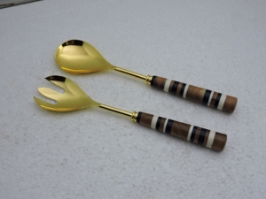 resin handle stainless steel salad serving pair for <b>buffet</b> <b>table</b> dining event kitchenware wholesale export supplier bulk - Product Image 3
