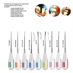 ชุดอุปกรณ์ถอนฟันแบบ Luxating 9 ชิ้น ด้ามจับพลาสติกน้ำหนักเบา โดย Bone Bridge Instruments - Product Image 3