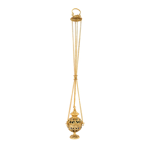 Incensario de latón colgante para iglesia con cadenas |   Quemador de Incienso Tradicional – DOUBLE VEE EXPORTS - Product Image 3