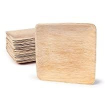 Stylish Square Palm Leaf <b>Plates</b> 7 Inches Square Premium <b>Disposable</b> <b>Plates</b> for Outdoor for Cakes Fruits Events Pack of 25 Pieces - Product Image 1