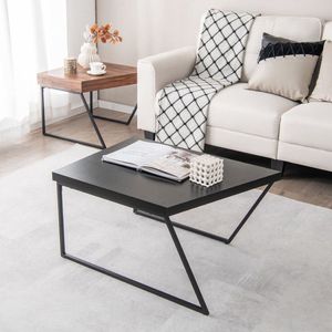 Set di 2 tavolini da caffè contemporanei con gambe in metallo verniciato a polvere resistente per l'arredamento della casa - Product Image 3