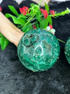 Sphère de malachite naturelle polie, pierre précieuse pour la décoration de la maison et la méditation, pierre verte, objet de collection - Product Image 3