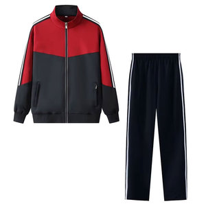 Traje de entrenamiento de poliéster 100% transpirable para hombre, personalizado OEM 2025, con cuello alto y media cremallera, para otoño - Product Image 3