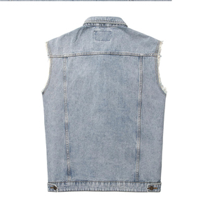 Gilet en jean chauffant pour homme, 100 % coton, rembourré de duvet, style décontracté, design unique personnalisable, idéal pour l'hiver – Vente en gros - Product Image 1