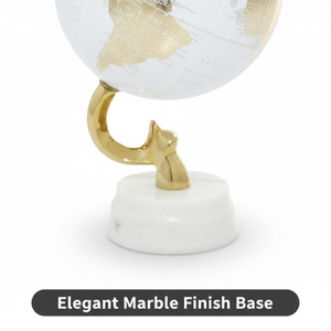 Globe terrestre décoratif en métal de grande taille |   Carte géographique détaillée |   Base noire solide |   Aide à l'étude pour les étudiants et décoration de bureau élégante - Product Image 3