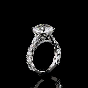 Wholesale 4ct Round Brilliant Cut Moissanite <b>Ring</b> with IGI Certified 18K White <b>Gold</b> VVS1 Engagement Wedding <b>Ring</b> for Women - Product Image 4