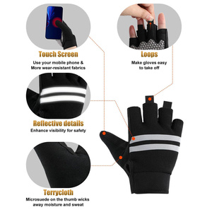 Custom Logo Wheel Chair Gloves Half Finger Waterproof Non-Slip Lightweight Soft Synthetic Leather Amara Gym Outdoor Sports - Product Image 1