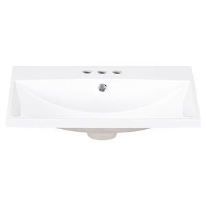 Encimera de Baño Blanca de 24 Pulgadas con 3 Orificios para Grifo, Compatible con Grifos de 4 Pulgadas, Solo Encimera, Producto de Alta Demanda para Lavabos de Baño - Product Image 6