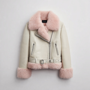 CHAQUETA DE CUERO Y PIEL DE LUJO DE ALTA CALIDAD PARA MUJER - Product Image 5