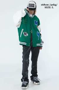 Unisex Chenille Embroidery Leather Sleeve <b>Baseball</b> <b>Jacket</b> Oversized Varsity Style High Street Winter Letterman <b>for</b> <b>Men</b> Wholesale - Product Image 5