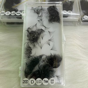 Premium <b>Lash</b> Wholesale Handmade Synthetic Hair <b>Premade</b> Fan Volume Eyelash Extensions CC/D/DD/M/L Curl Matte Black Pointy Base - Product Image 1