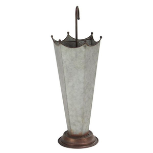White Metal Umbrella Stand with Dual Handles Industrial Style Home Decoration Powder Coated Finish Freestanding Frame Structure - Product Image 6