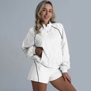 Conjunto Deportivo de Chaqueta Acolchada Impermeable, Transpirable y de Secado Rápido, con Pantalones Cortos de Golf/Tenis de Cintura Alta Elástica, Spandex/Nailon - Product Image 4