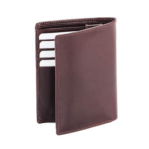 Cartera Abierta de Cuero Genuino Royaa, Tarjetero Pequeño, Estilo Vintage, para Hombre, de Poliéster, con Logotipo Personalizado, Color Marrón DK, con Bloqueo RFID - Product Image 2