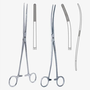 Ensemble de 3 pinces à éponges Jamso Industries Bozeman, 10,5 pouces, à double courbure, à dents, pour gynécologie, chirurgie médicale, certifiées CE - Product Image 3