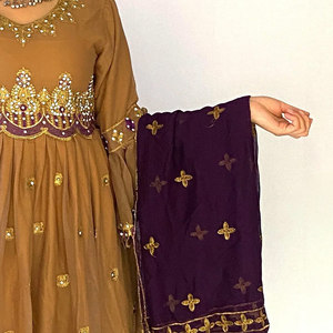 Robe afghane pour femmes, tenue musulmane traditionnelle élégante, vêtements ethniques brodés à manches longues, coupe ample, tenue modeste et confortable - Product Image 6