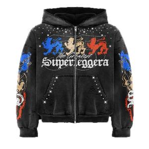 Nuevas Sudaderas con Diseño Moderno, Personalizadas, de Alta Calidad, con Estampado de Transferencia de Calor con Pedrería, para Hombre, 100% Algodón, Corte Regular - Product Image 3