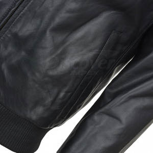Chaqueta de cuero tipo bomber más vendida, chaqueta de cuero tipo bomber de invierno hecha a medida, nueva chaqueta de cuero tipo bomber para hombre - Product Image 6