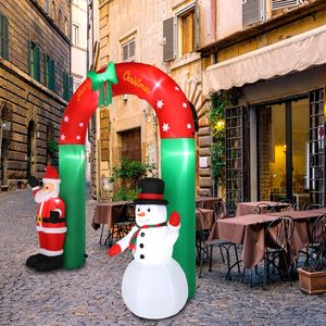 Arco Decorativo Festivo di 2,4 Metri con Babbo Natale e Pupazzo di Neve, 7 Luci, Decorazioni Gonfiabili per Esterni - Product Image 4