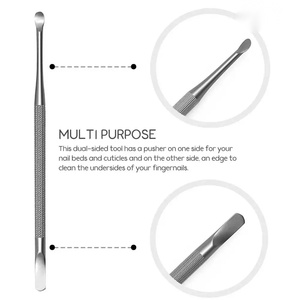 Herramienta Empujadora de Cutículas de Acero Inoxidable de Doble Punta A y S Network, Punta Plana y Redondeada, para Manicura, Cuidado de Cutículas, Reutilizable, S&S-PNC-012 - Product Image 2